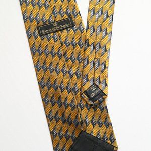 ERMENEGILDO ZEGNA - Blue/Yellow Geometric Tie